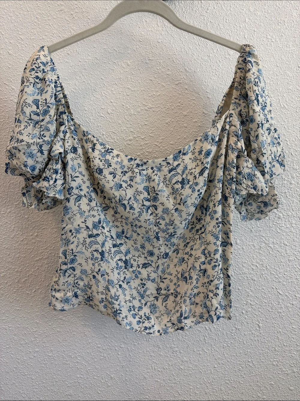 Reformation Marin Puff Sleeve Floral Blouse Top Size 12 NWOT